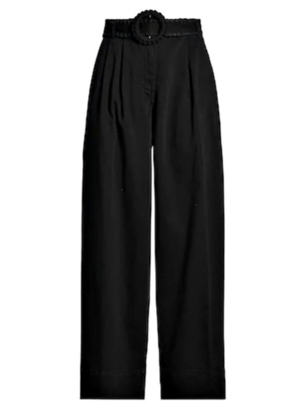 FARM Rio Belted Pleated Wide-Leg Pants Black 30-31 High Waist NWT